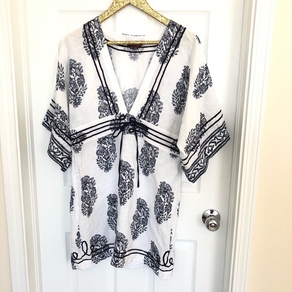 NWT Anthropologie Kaftan Kimono Embroidered Boho Top - Picture 4 of 8